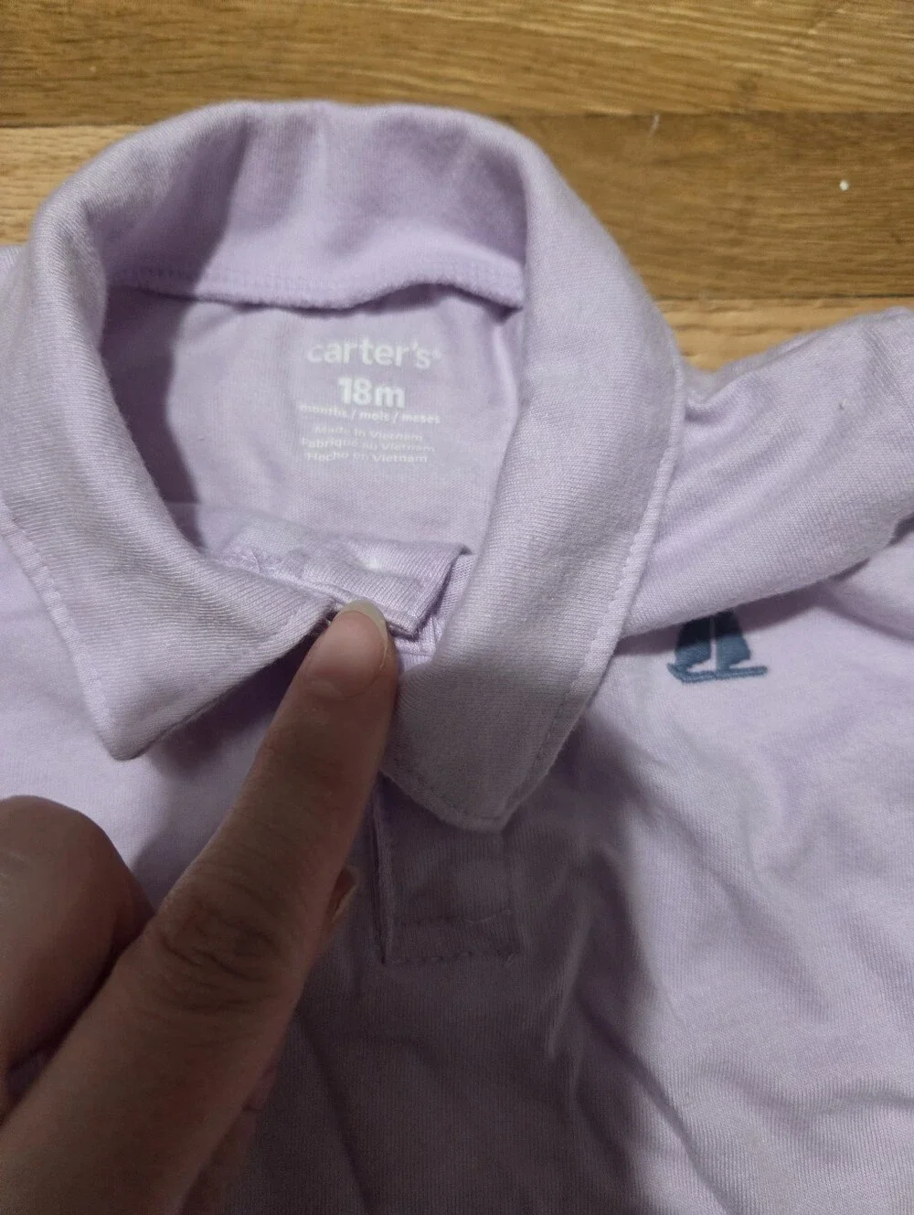 Carter's Lavender Polo and Navy Sailboat Shorts Set / 12-18 Months